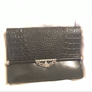 Black Brighton leather clutch